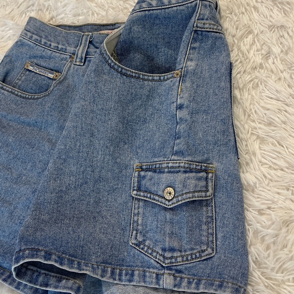 NO EXCUSES SIZE 12 Denim Blue Women's Shorts CARGO POCKET - Picture 2 of 10
